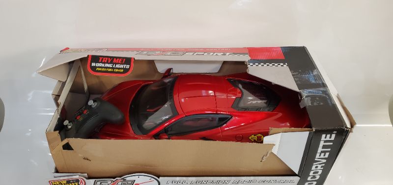 Photo 3 of New Bright (22") R/C Full Function USB Showcase Sportscar - Corvette C8 Torch Red