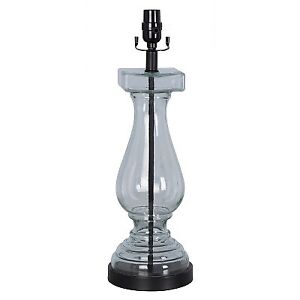 Photo 1 of Large Glass Baluster Column Desk Lamp Base Clear - Threshold