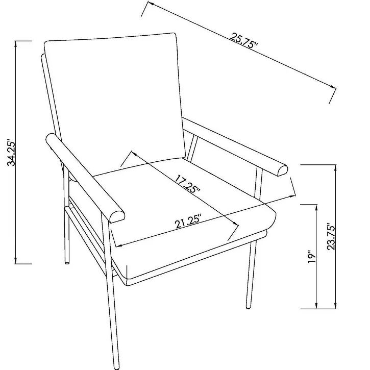 Photo 3 of Lewes Wood Arm Upholstered Dining Chair with Metal Legs - Threshold