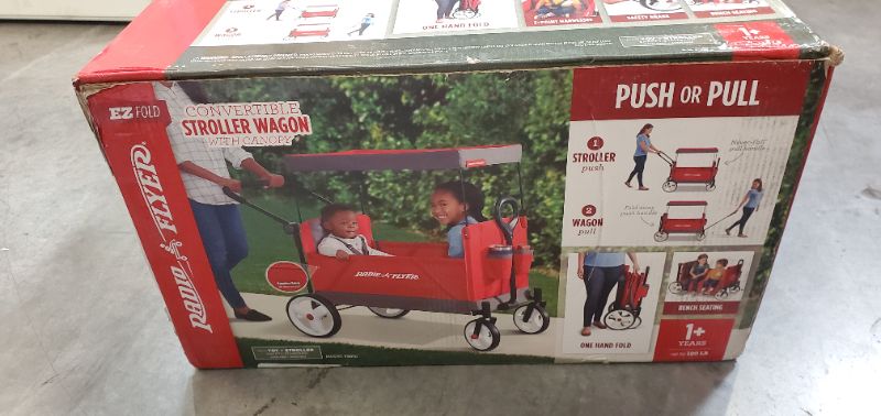 Photo 3 of Radio Flyer Convertible Stroll 'N Wagon, Red