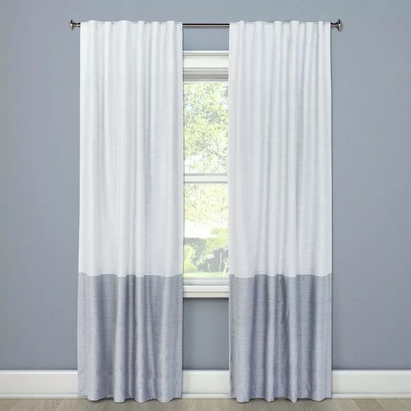Photo 1 of Blackout Color Block Curtain - 1 Panel Gray - Project 62 - 84"x50"