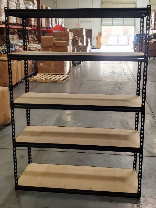 Photo 1 of 5-Tier Heavy Duty Steel Garage Storage Shelving Unit in Black  18" W X 48" L X 69" H