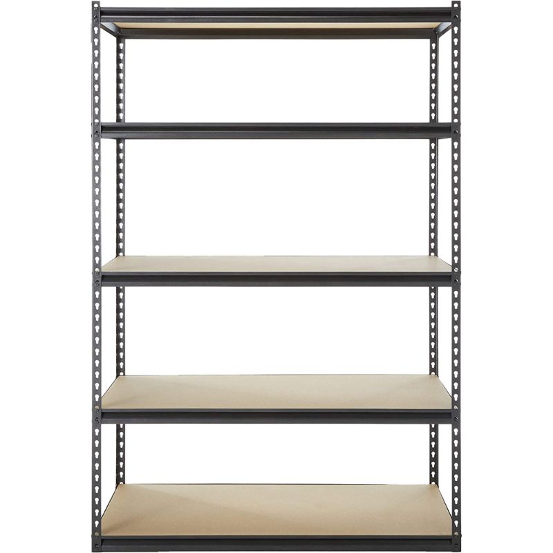 Photo 2 of 5-Tier Heavy Duty Steel Garage Storage Shelving Unit in Black  18" W X 48" L X 69" H