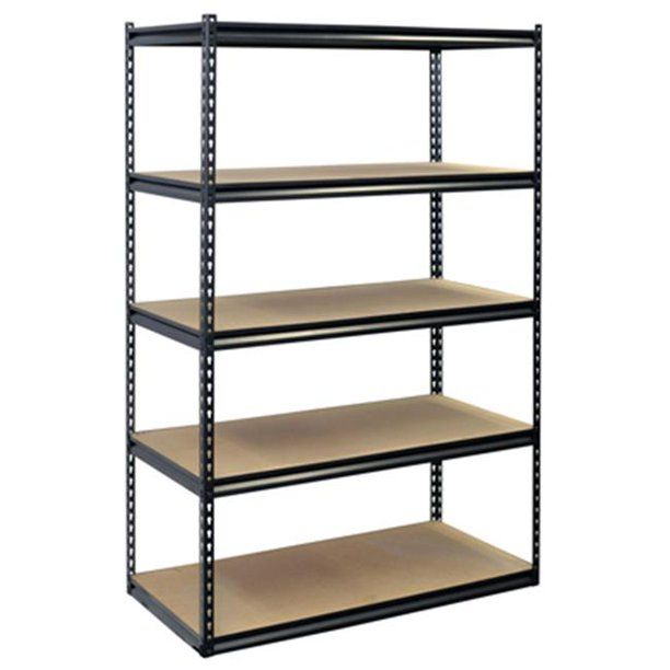 Photo 1 of 5-Tier Heavy Duty Steel Garage Storage Shelving Unit in Black  18" W X 48" L X 69" H