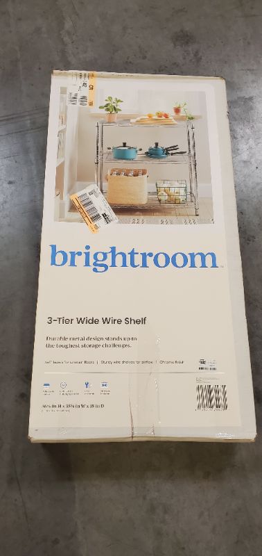 Photo 2 of 3 Tier Wide Wire Shelving Chrome - Brightroom