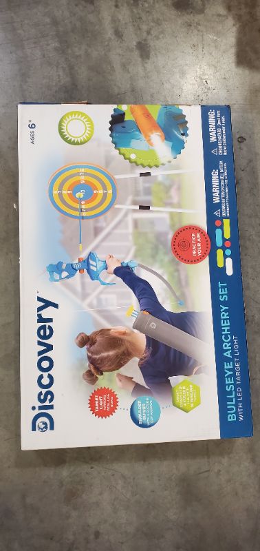 Photo 2 of Discovery Kids Bullseye Outdoor Archery Set with LED Target Light-Up Toy Night/Day Activity Includes 4 Arrows, Quiver with Strap, 1 Bow for Ages 6+ and Older