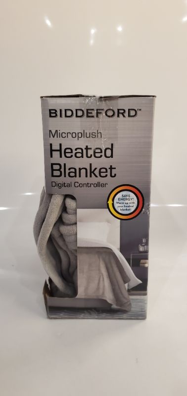 Photo 2 of BIDDEFORD MICROPLUSH HEATED BLANKET TWIN - GRAY 