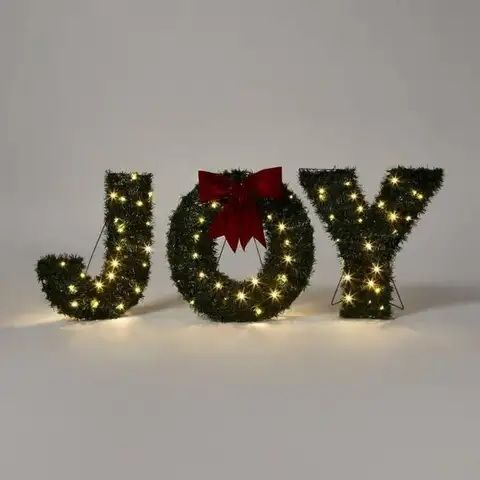 Photo 1 of WONDERSHOP- JOY - LED LIT GREENERY JOY SIGN- 19" TALL  