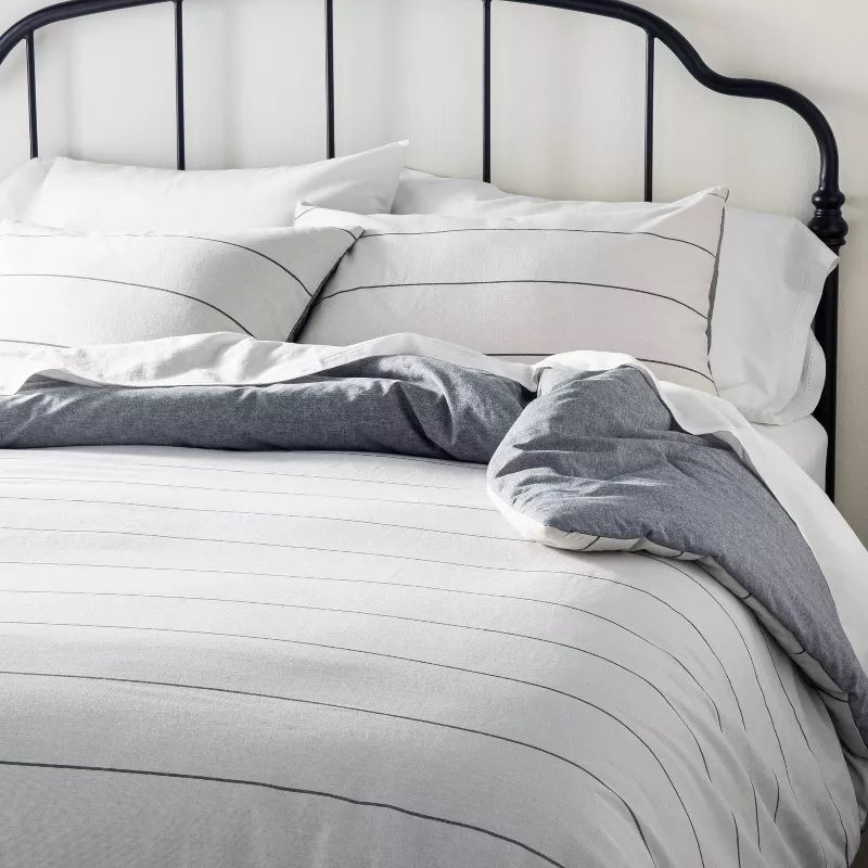 Photo 1 of HEARTH & HAND WITH MAGNOLIA CHAMBRAY STRIPE DUVET COVER SET - KING 
