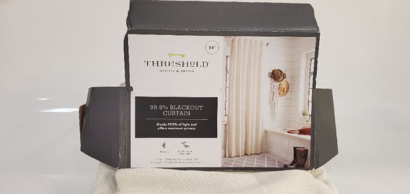 Photo 2 of THRESHOLD - 84"- IVORY - 99.9% BLACKOUT CURTAIN - 1 PANEL 