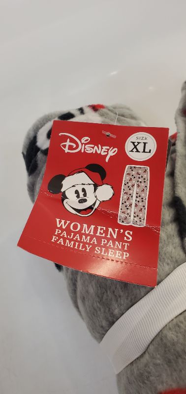 Photo 3 of Women's Holiday Mickey Mouse Fleece Pajama Pants Gray Size XL