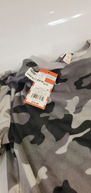 Photo 3 of Boys' Microfleece Camo Crewneck Sweatshirt - Cat & Jack- Charcoal Gray - SIZE (4-5)