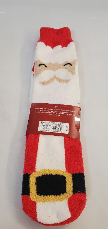 Photo 2 of WONDERSHOP - SANTA MENS SUPER SOFT CREW SOCKS SIZE 6-12 - 1 PAIR 