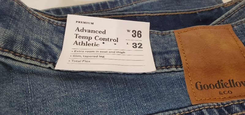 Photo 3 of GOODFELLOW ADVANCE TEMP CONTROL JEAN SIZE 36W X 32L 