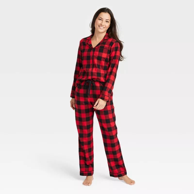 Photo 1 of Women's Perfectly Cozy Flannel Pajama Set - Stars Above SIZE L 