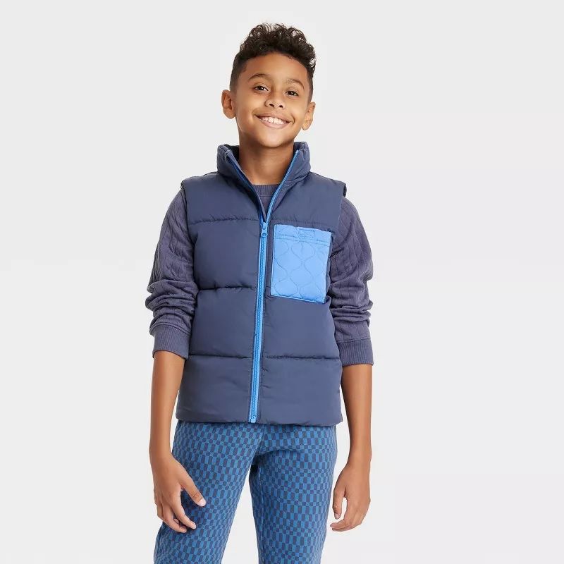 Photo 1 of Kids' Puffer Vest - Cat & Jack- Blue size 4t