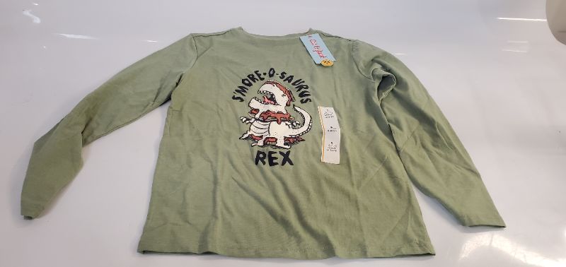 Photo 2 of Boys' Smore-o-saurus Rex' Long Sleeve Graphic T-Shirt - Cat & Jack Sage Green - SMALL (6-7)