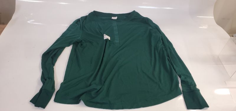 Photo 2 of Women's Henley Top  - Stars Above - Green - L 