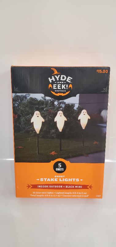 Photo 2 of 5ct Incandescent Clear Ghost Halloween Pathway Stake Lights - Hyde  EEK! Boutique