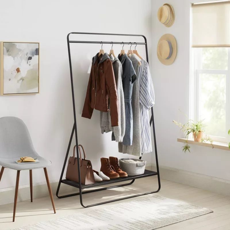 Photo 2 of Metal Garment Rack Black - Brightroom