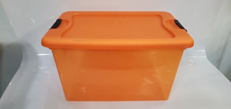 Photo 5 of Sterilite  64 qt. Latching Storage Box Orange