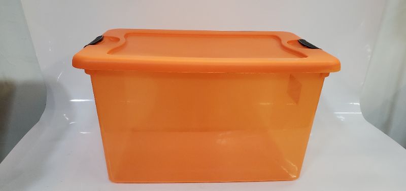 Photo 2 of Sterilite  64 qt. Latching Storage Box Orange