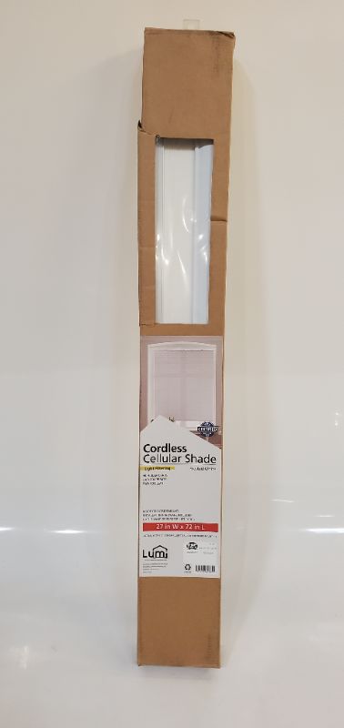 Photo 4 of 1pc ; Light Filtering Cordless Cellular Window Shade White - Lumi Home Furnishings 72L X 27W