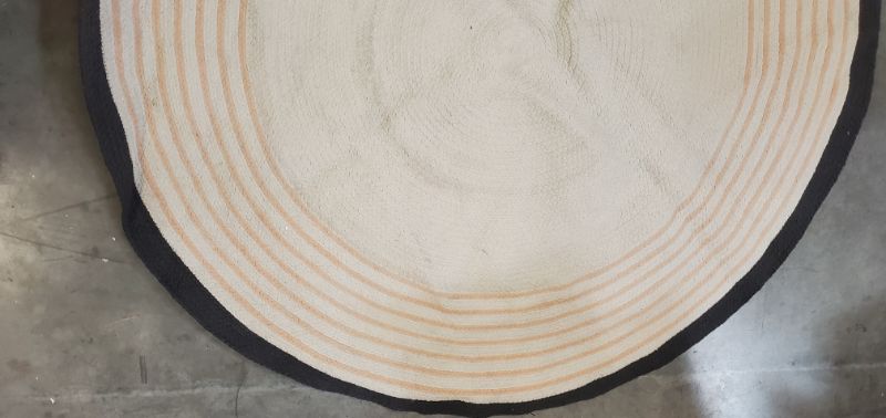 Photo 4 of Round Border Stripe Braided Area Rug Neutral - Hearth & Hand with Magnolia - 5 feet d 