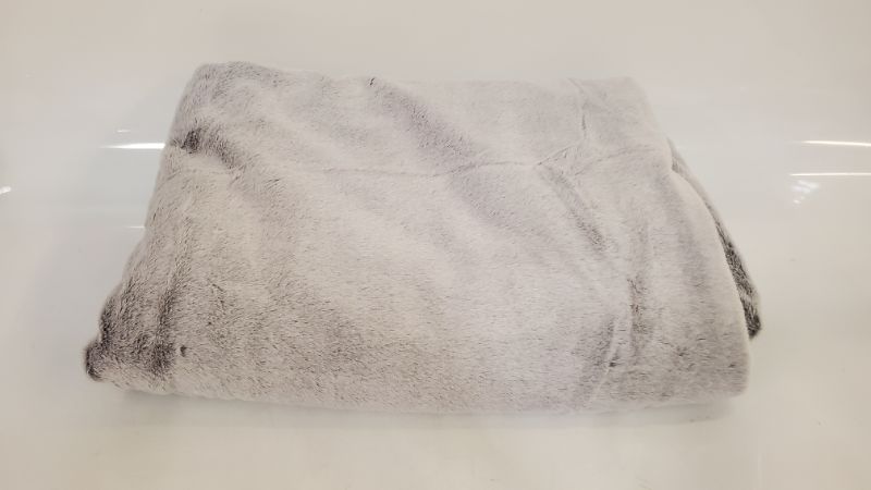 Photo 2 of Faux Fur Bed Throw Dark Gray - Threshold