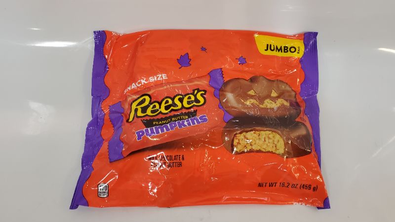 Photo 2 of Pumpkins Snack Size Candy, Halloween, Jumbo Bag Milk Chocolate Peanut Butter - Best By 07/2023