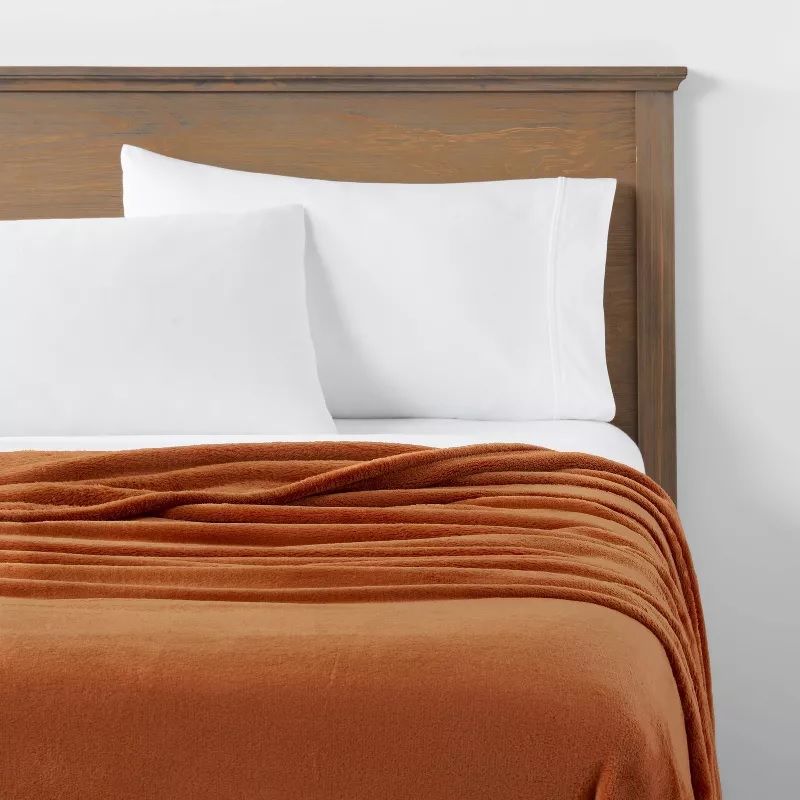 Photo 1 of Microplush Bed Blanket - Threshold - Caramel 