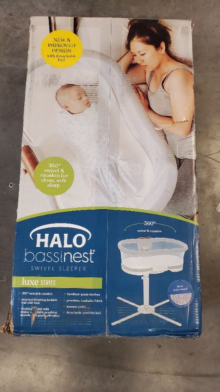 Photo 2 of HALO BassiNest Swivel Sleeper, Baby Bassinet, Soothing Center, Vibration and Sound, Luxe Series, Dove Grey Tweed Luxe Series 