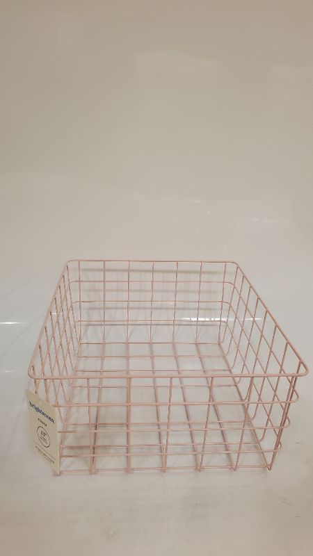 Photo 2 of 13" Rectangular Wire Decorative Basket - Brightroom- pink