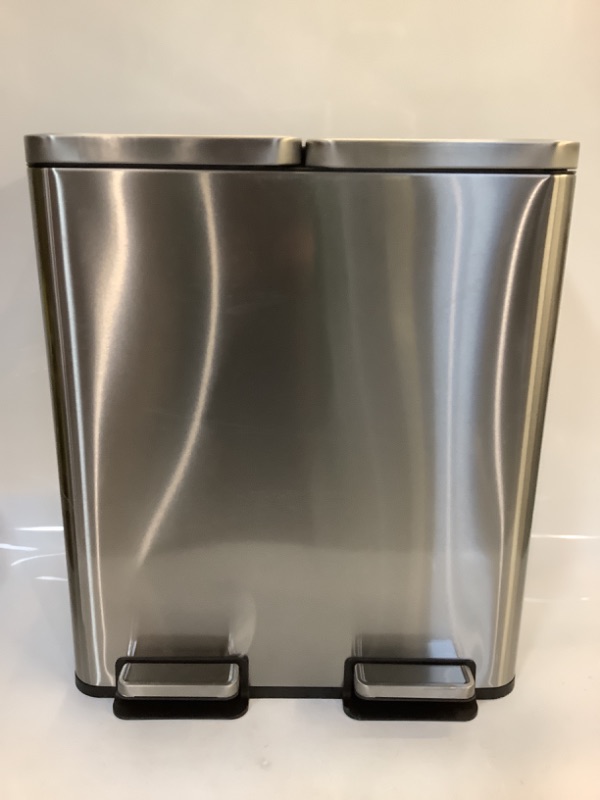 Photo 1 of 60L Stainless Steel Step Trash and Recycle Can - Brightroom