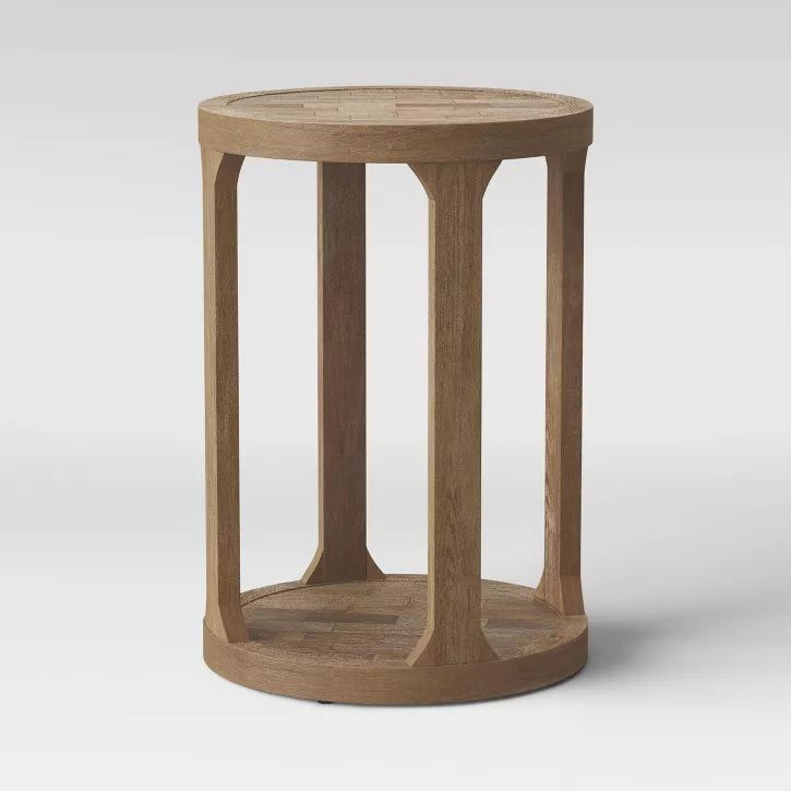 Photo 1 of Castalia Round Accent Table Natural Wood - Threshold