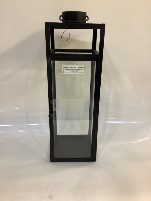 Photo 3 of 16" x 7" Decorative Metal Lantern Candle Holder Matte Black - Threshold