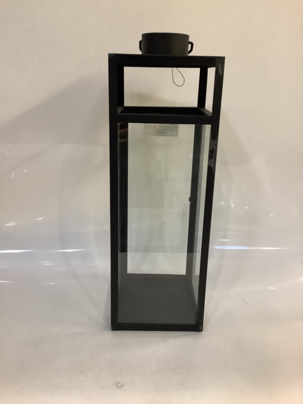 Photo 2 of 16" x 7" Decorative Metal Lantern Candle Holder Matte Black - Threshold