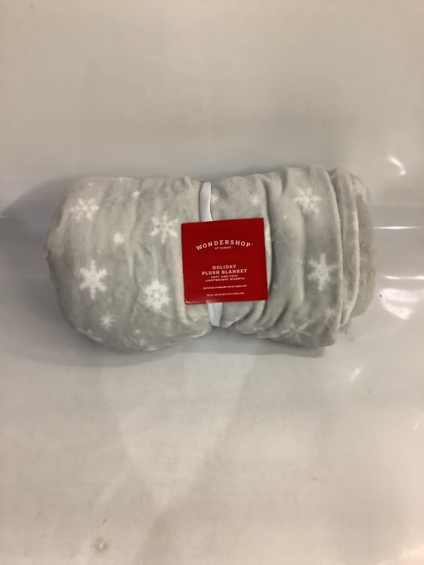 Photo 2 of Snowflake Printed Plush Throw Blanket - Wondershop 