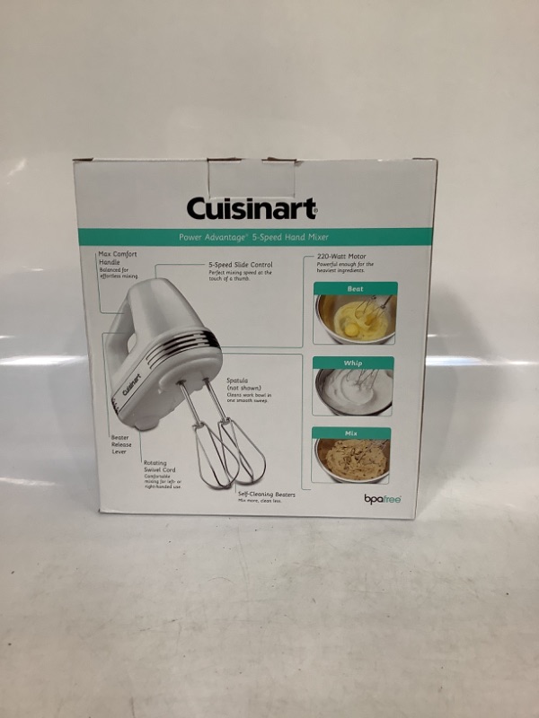 Photo 3 of Cuisinart HM-50 Power Advantage 5-Speed Hand Mixer, White 5-Speed White