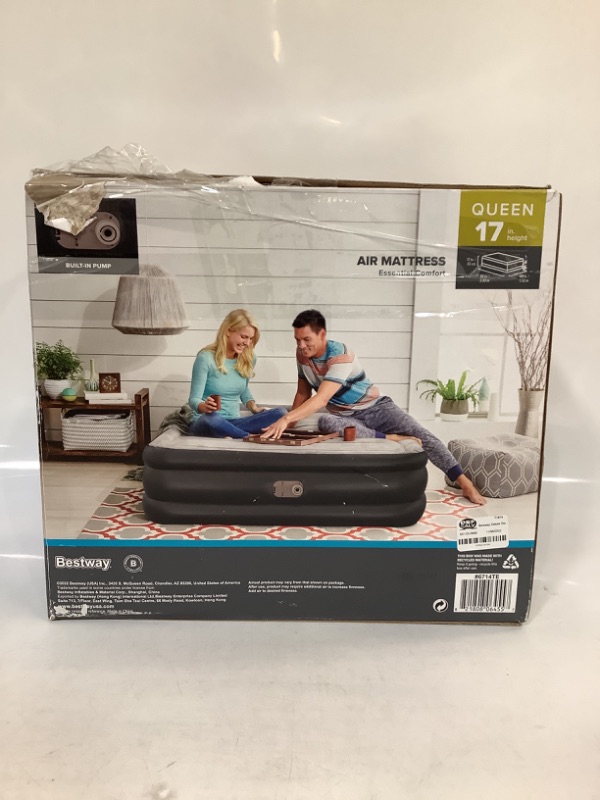 Photo 3 of Bestway Deluxe Double High 17 Air Mattress with Built in Pump - Queen