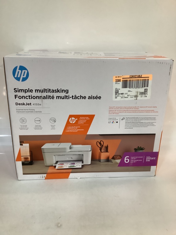 Photo 2 of HP DeskJet 4155e Wireless Color All-in-One Printer & 67XL Tri-Color High-Yield Ink Cartridge | 3YM58AN & 67XL Black High-Yield Ink Cartridge | 3YM57AN Printer + Tri-color Ink + Black Ink