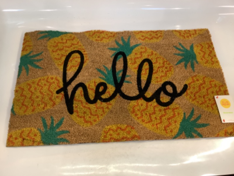 Photo 2 of 16x26 Hello Pineapples Doormat Yellow - Sun Squad