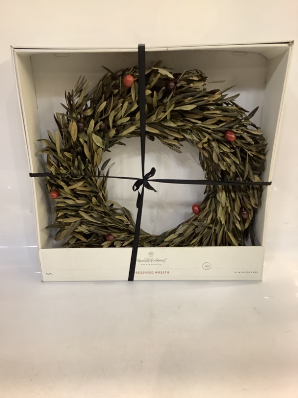 Photo 2 of 20” Dried Olive Wreath Hearth and Hand