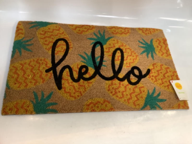 Photo 2 of 16x26 Hello Pineapples Doormat Yellow - Sun Squad