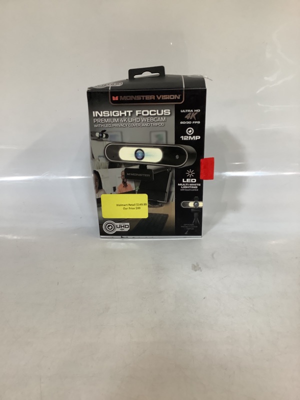 Photo 2 of Insight Focus USB Adapter Connection Ultra HD 4K 12MP Web Camera with Auto Focus and Light, Black