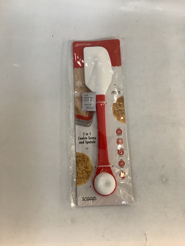 Photo 2 of Gia's Kitchen 2-in-1 Cookie Scoop and Spatula - Heat Resistant Silicone Spatula to Stir, Fold, Scrape and 1 Tablespoon Cookie Dough Scooper for Baking - Non-Stick, Dishwasher Safe Cookie Spatula