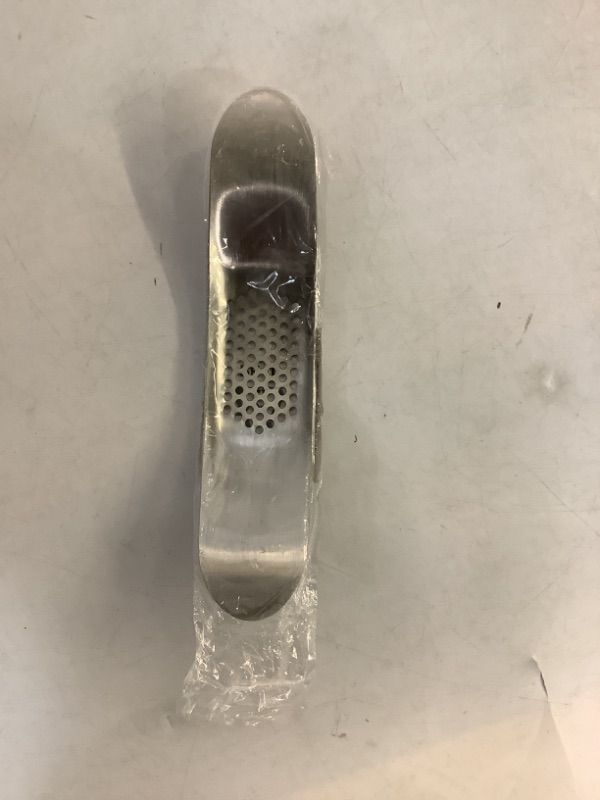 Photo 1 of HOME-X Stainless-Steel Garlic Rocker, Garlic Mincer and Crusher, Stainless-Steel Odor Remover, Useful Kitchen Tool and Gadget, 7 ¼” L x 1 ½” w x 1" H, Stainless Steel