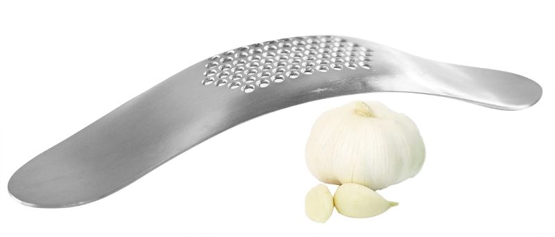 Photo 1 of HOME-X Stainless-Steel Garlic Rocker, Garlic Mincer and Crusher, Stainless-Steel Odor Remover, Useful Kitchen Tool and Gadget, 7 ¼” L x 1 ½” w x 1" H, Stainless Steel