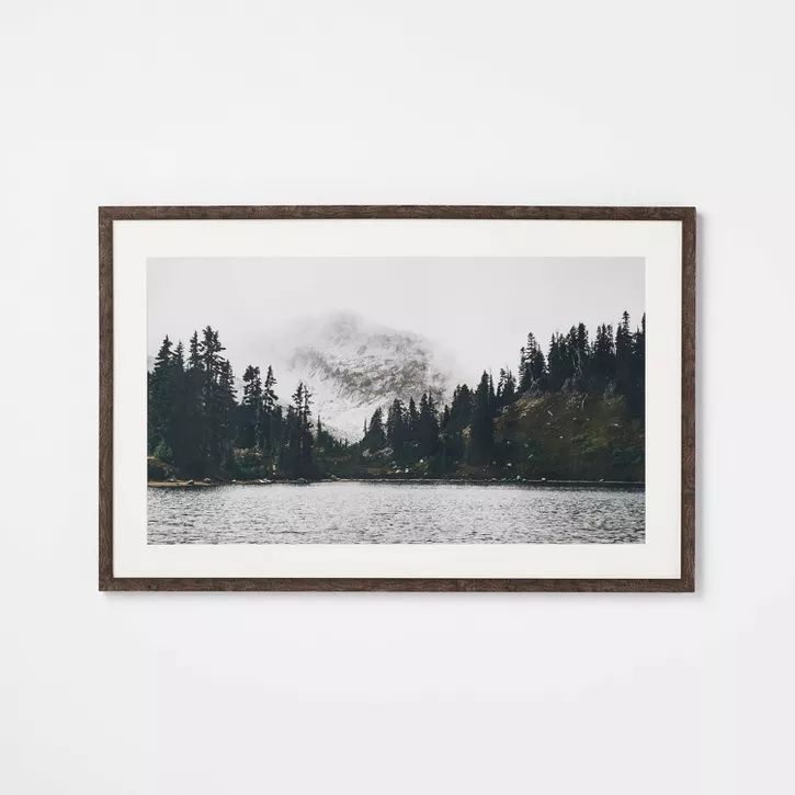 Photo 1 of 34" x22" Misty Mountain Lake Framed Under Plexi Poster Print - Threshold designed with Studio McGee