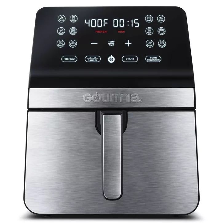 Photo 1 of Gourmia 8-Quart Digital Air Fryer, with 12 One-Touch Functions & Guided Cooking - Stainless Steel